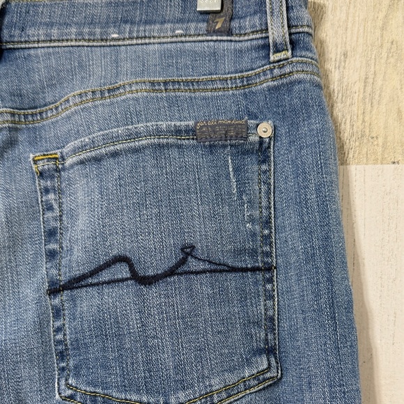 7 For All Mankind Josefina Classic Blue Straight Leg Ankle Length - Picture 10 of 14